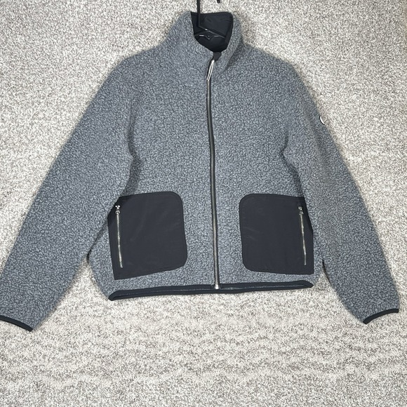 Vuori Alpine Sherpa Jacket Fleece Women's Large Gray Active Outdoor Full Zip - Picture 1 of 7